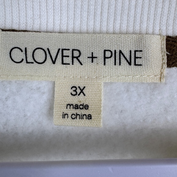 CLOVER + PINE Embroidered Dog Pawprint Cream Sweatshirt / Plus Size 3X - Picture 8 of 10